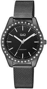 Q&Q QZ59J412Y Round Analog Casual Watch For women, M /26 - 39 mm - Black