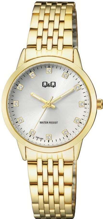 Q&Q QZ81J001Y Round Analog Dress Watch For women, M /26 - 39 mm - Gold