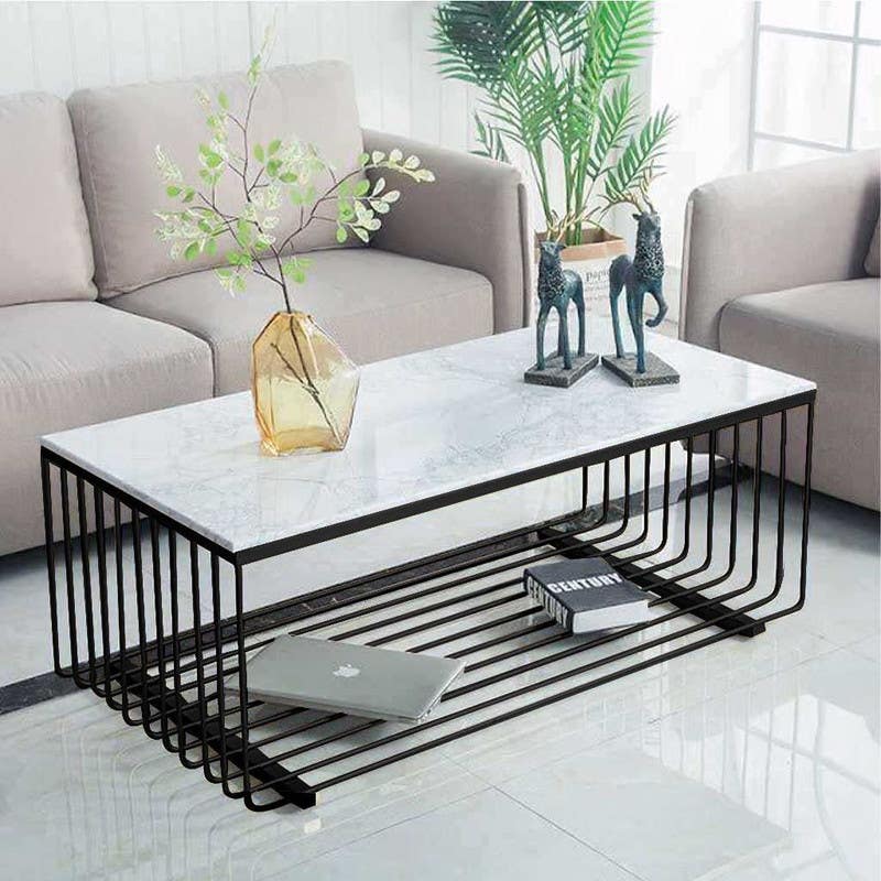 Iron Center Table, 50x100x50 cm - Black