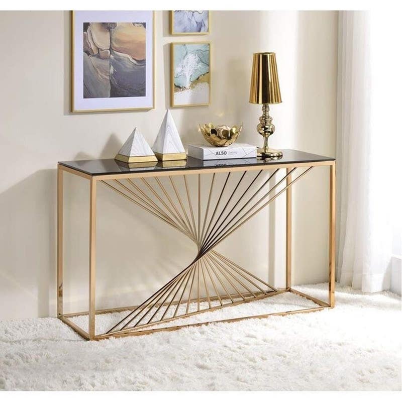 Iron Console Table, 60x120x35 cm - Gold