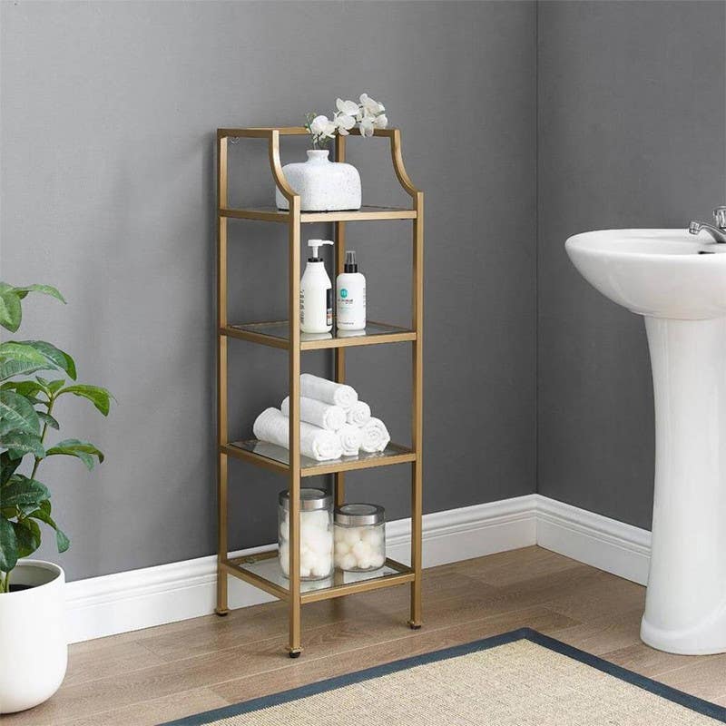 Iron Storage & Shelf Unit, 130x40x40 cm - Gold