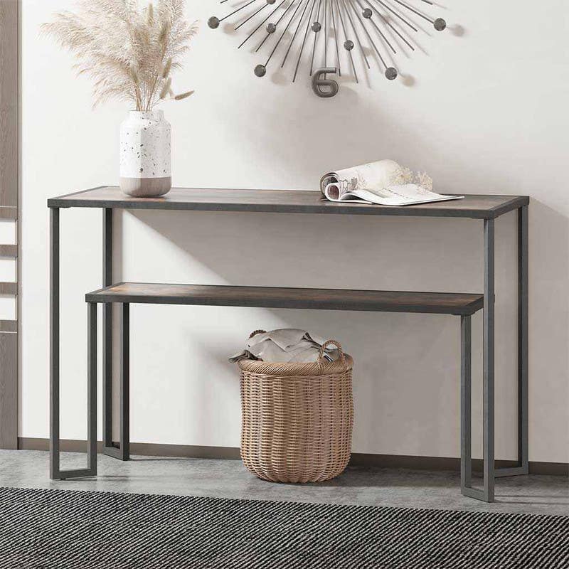 Iron Console Table, 90x120x35 cm - Grey