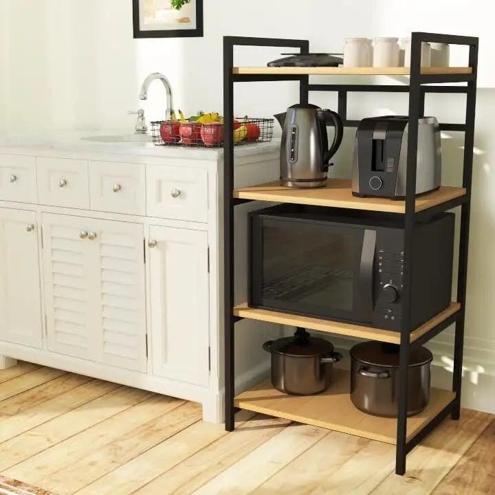 Iron Storage & Shelf Unit, 160x70x45 cm - Black
