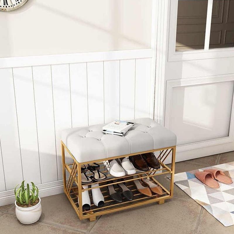 Iron Banquette, 50x90x40 cm - Gold