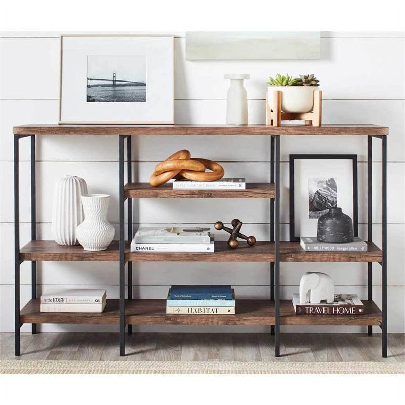 Iron Stand Bookshelves, 100x120x35 cm - Black