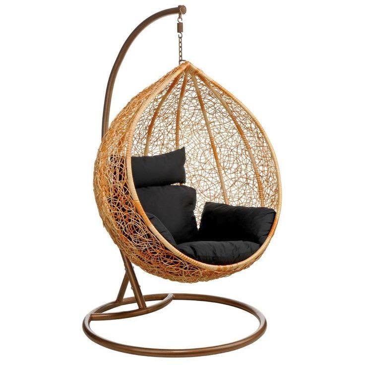 Swing Chair, 60×115×220 cm - Gold Black
