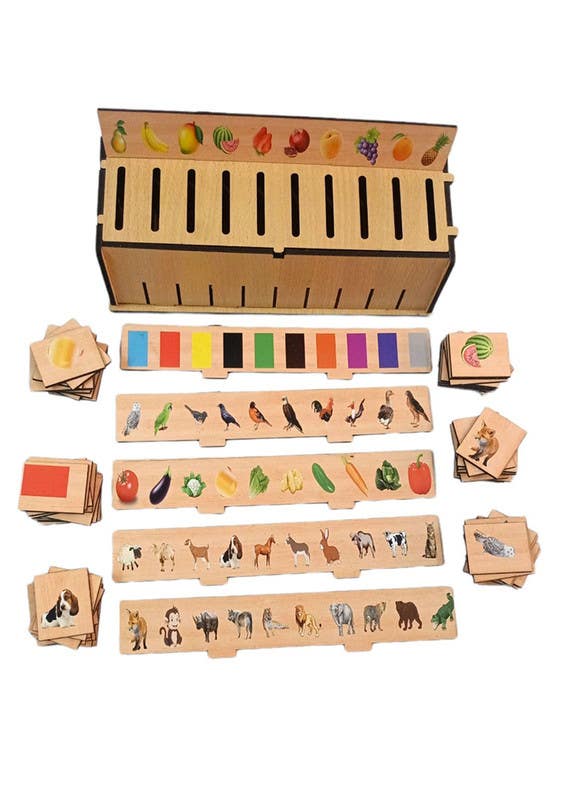 El-Safwa Wood Educational Shapes Box For Children - Multicolor