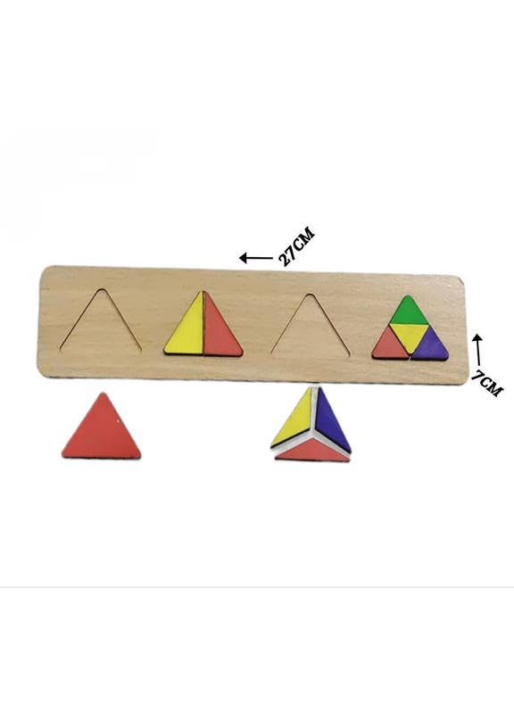 El-Safwa Wood Geometric Shape Ruler For Children, 27 X 7 cm - Multicolor