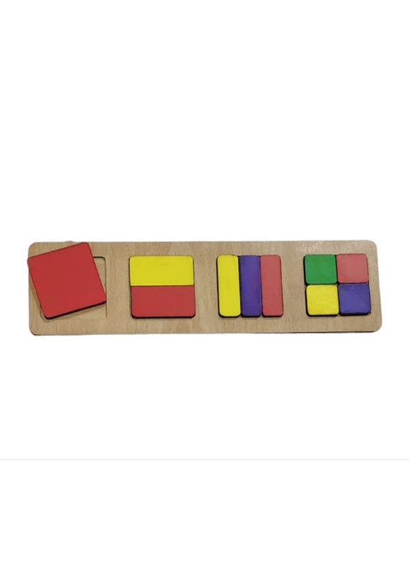 El-Safwa Wood Geometric Shape Ruler For Children, 27 X 7 cm - Multicolor