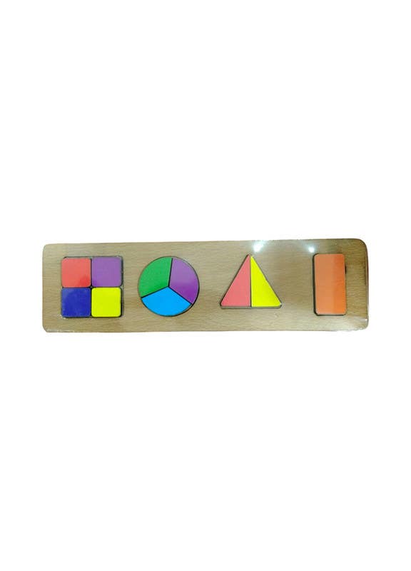 El-Safwa Wood Geometric Shape Ruler For Children, 27 X 7 cm - Multicolor