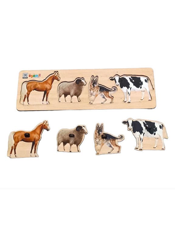 El-Safwa Wood Animals Ruler For Children - Multicolor