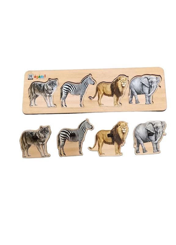 El-Safwa Wood Animals Ruler For Children - Multicolor