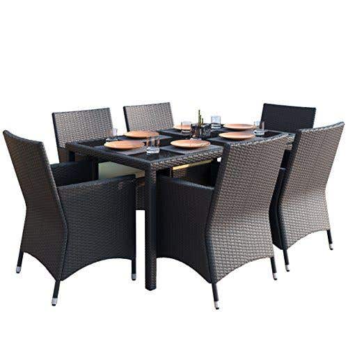 Garden Set 7 Pieces - Dark Brown