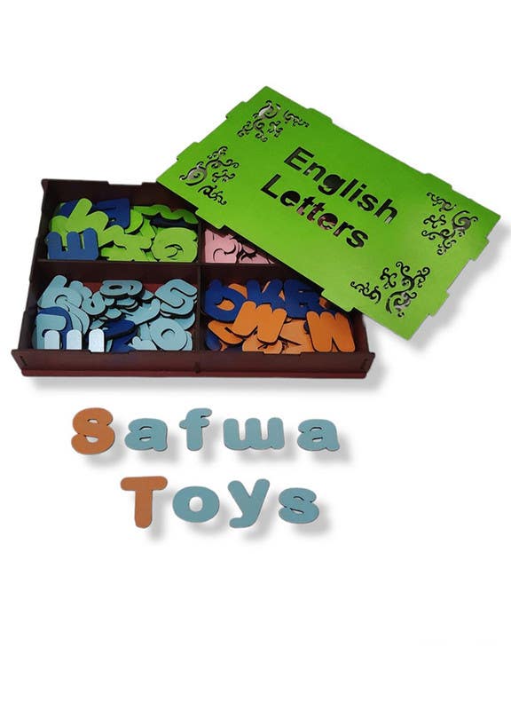 El-Safwa Wood English Letters Toy For Children - Multicolor