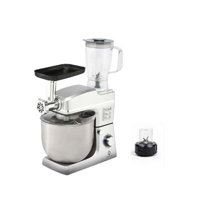 Rafal 4-in-1 Stand Mixer, 2200 Watts, 6 Speeds, 6 Chopping Blades - Silver