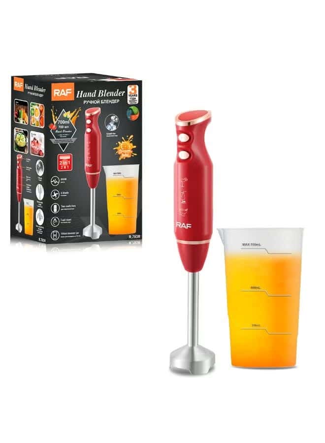 RAF RAF R.793 2-in-1 Hand Blender, 800W, 700ml - Red
