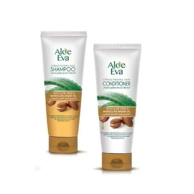 Strengthening Hair Shampoo + Conditioner With Aloe Vera And Moroccan Argan Oil, 2 X 230Ml From Aloe Eva