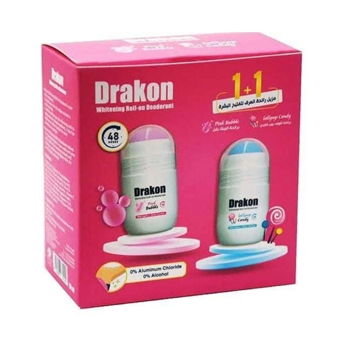 Whitening Pink Bubble Deodorant Roll On 50 Ml + Whitening Lolli Pop Candy Deodorant Roll On 50 Ml From Drakon