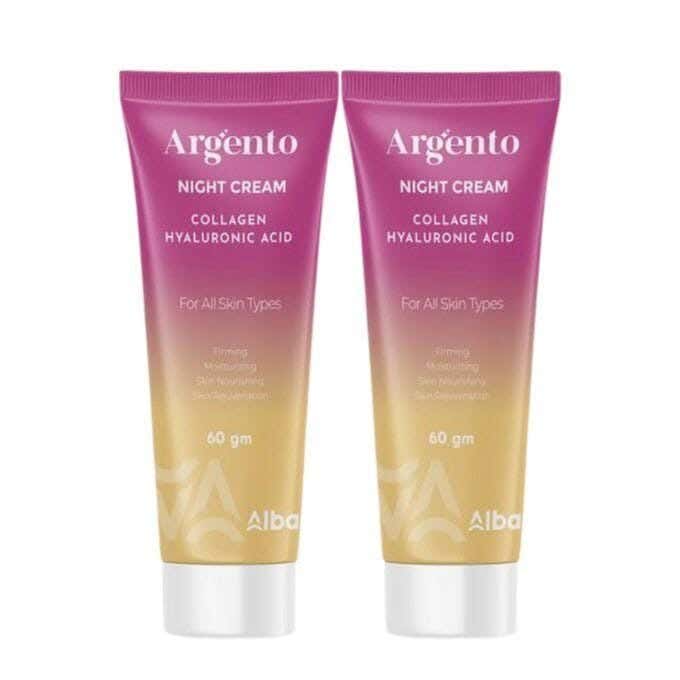 Night Cream With Collagen & Hyaluronic Acid, 60Gm - 2 Pcs From Argento