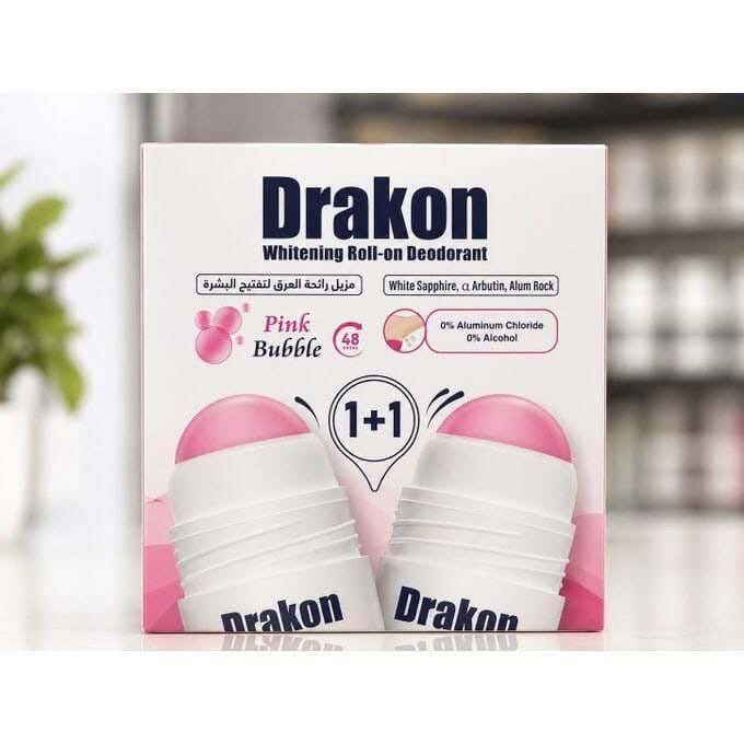 Whitening Roll On Deodorant Pink Bubble 50Ml 1+1 From Drakon