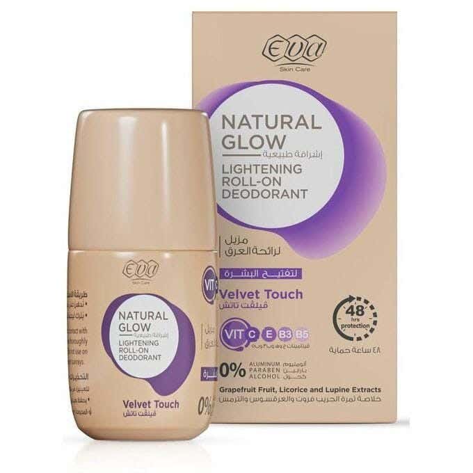 Eva Natural Glow Lightening Roll-On Deodorant Velvet Touch - 60 Gm From Eva