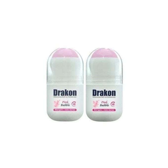 Whitening Roll-On Deodorant, Pink Bubble Scent, 50Ml, 1+1 Offer From Drakon