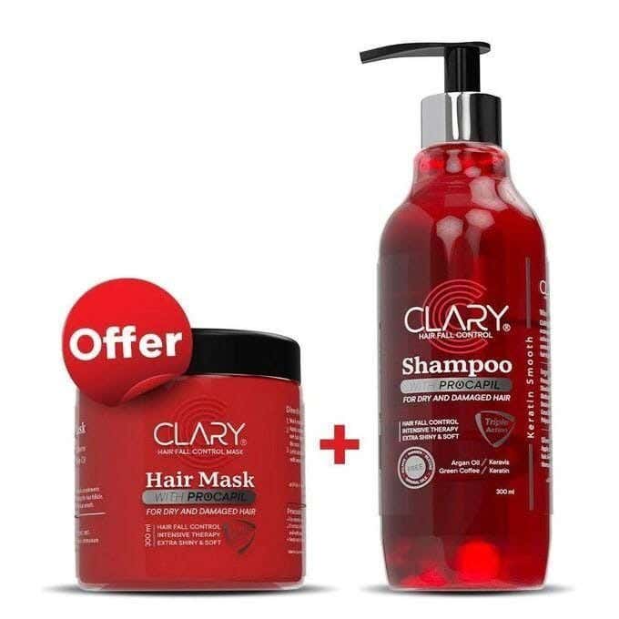 Shampoo 300Ml + Hair Mask Jar Offer From Clary