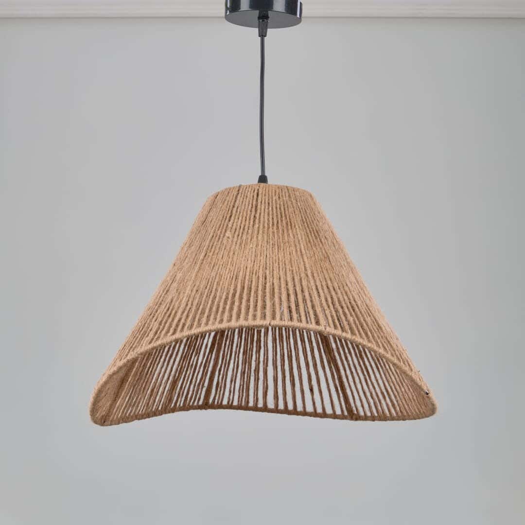 Modern Boho Chandelier, 40X30X60 Cm, Linen Threads - Beige