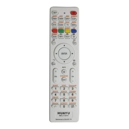 Huayu Remot Control, Compatible With Hisense, Sony, Panasonic, Toshiba, LG, Samsung, LCD LED 3D Screen Screen - White