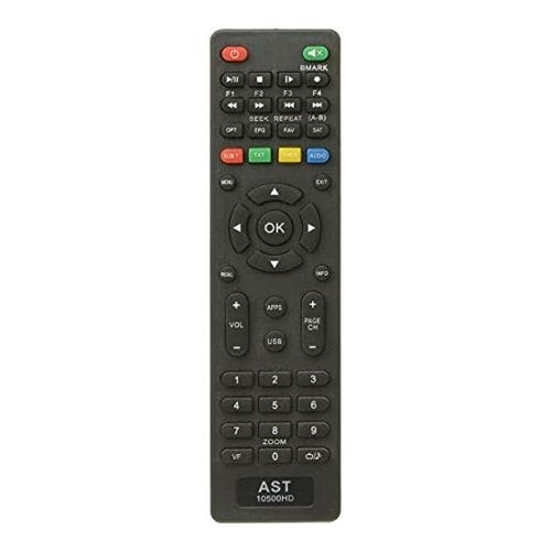 Remot Control, Compatible With Astra 10500 HD Satellite Receiver A73070 - Black
