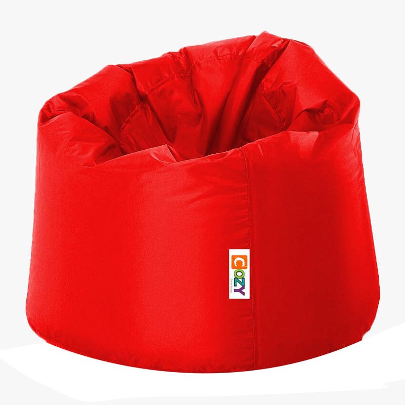 Cozy Round Bean Bag, 75x60x55 cm - Red