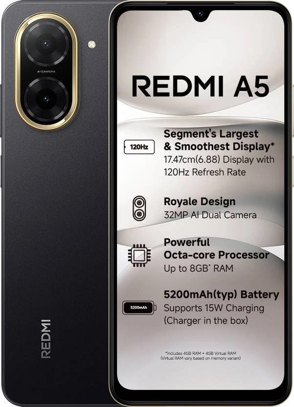 Redmi A5 ブラック 3GB+64GB ジムーフリ➖ Xiaomi Redmi A5 (6.88