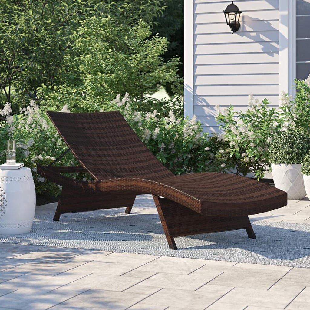 Ratan Athar Chaise Lounge, 40×70×200 cm - Brown