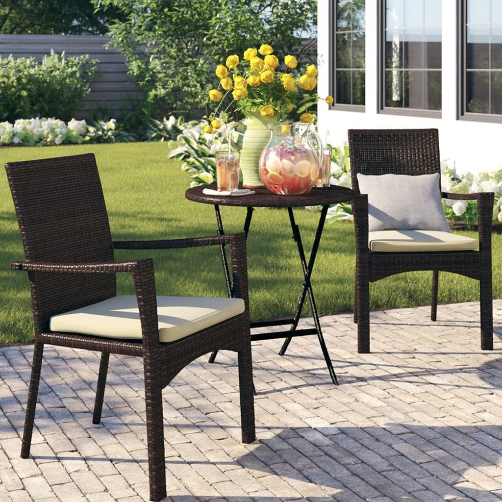 Table and 2 Athar Chair Set - Brown