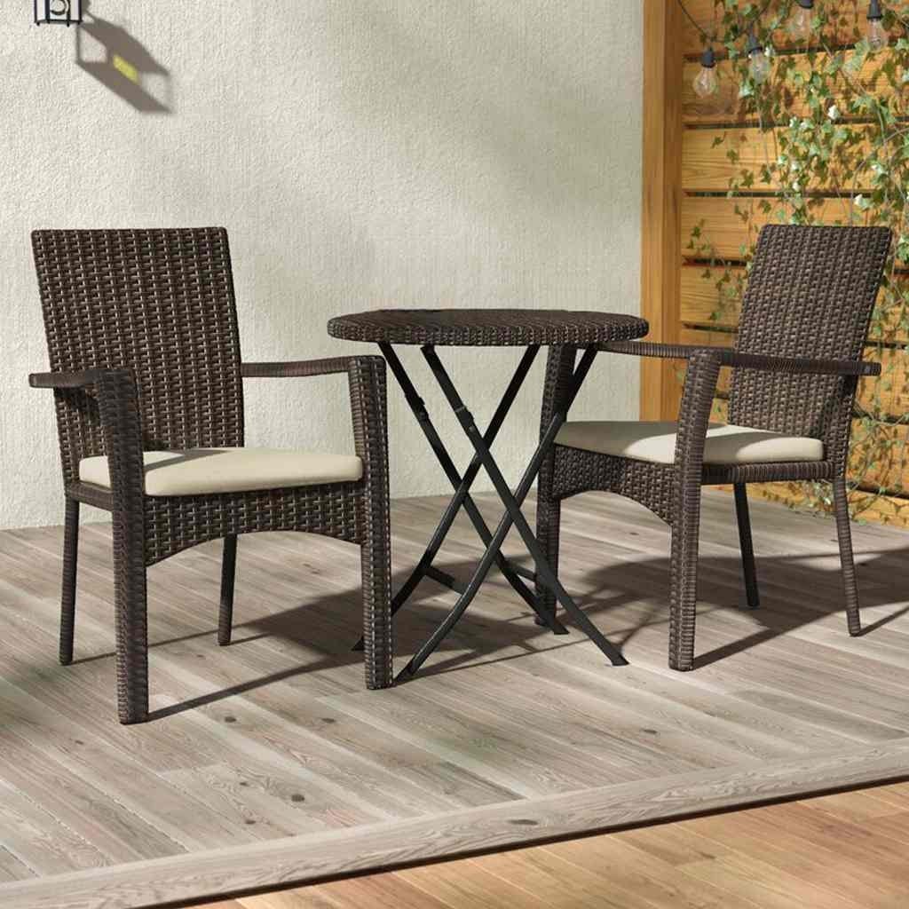 Table and 2 Athar Chair Set - Brown