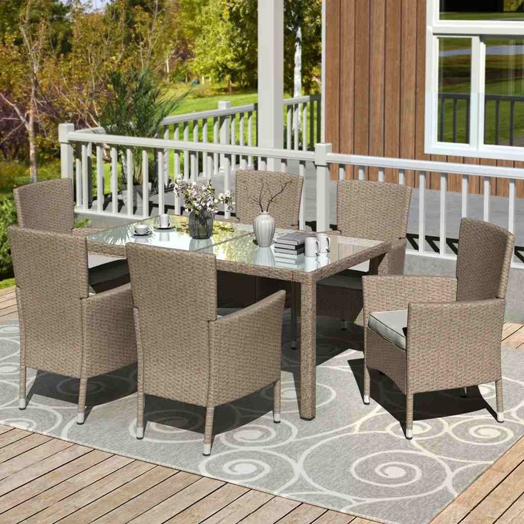 Dining table set with 6 chairs, Athar - Beige