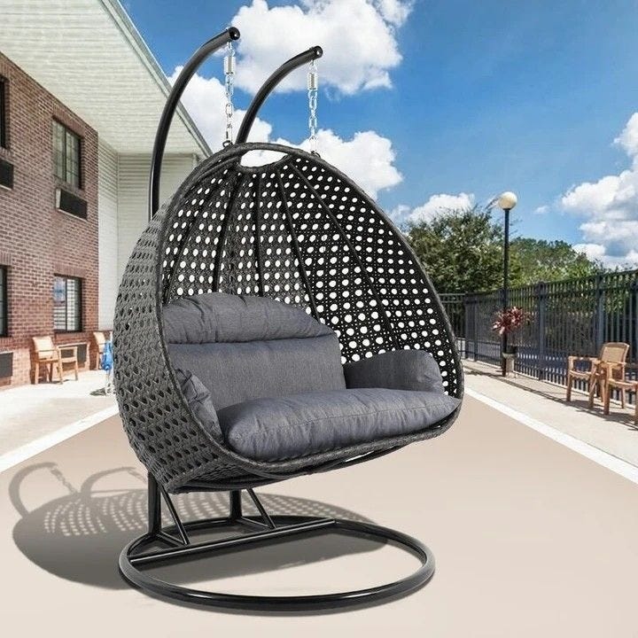 Mesh Athar Swing Sofa, 2-seater, 140×120×75×210 cm - Black