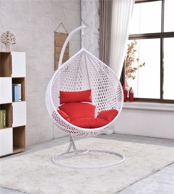 Mesh Athar Swing, Single, 90×100×60×180 cm - White