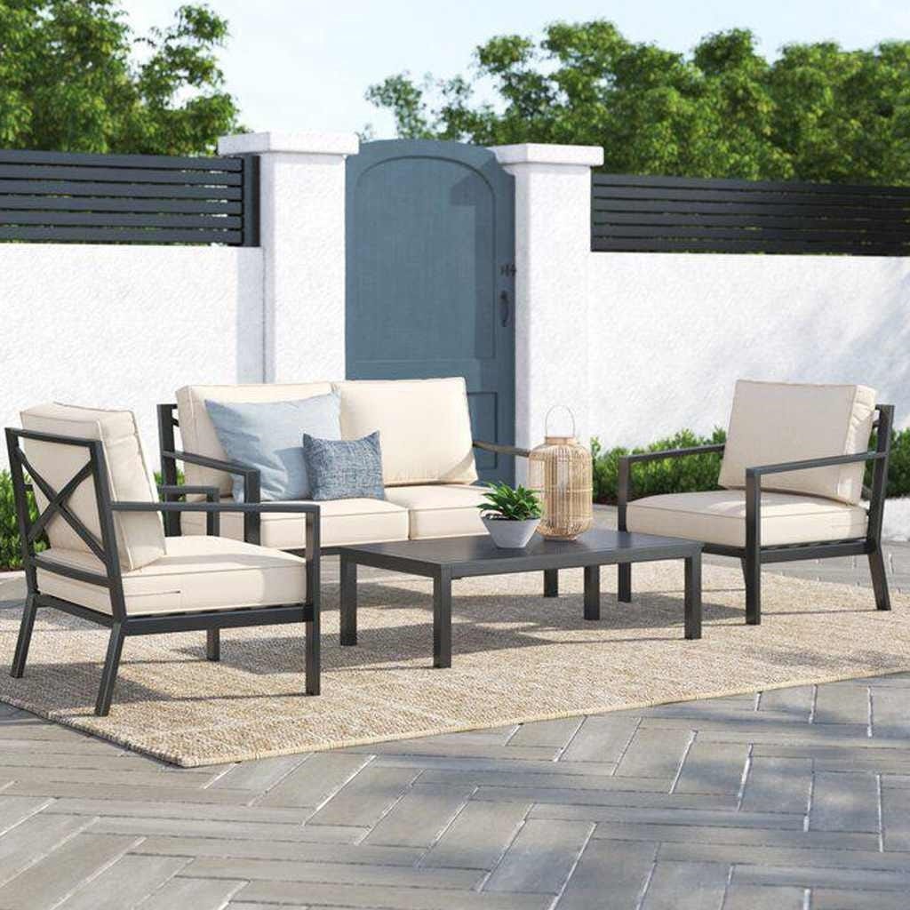 Sofa set and 2 chairs with Athar table - black