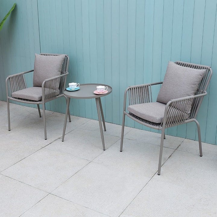 Table and 2 Athar Chair Set - Grey