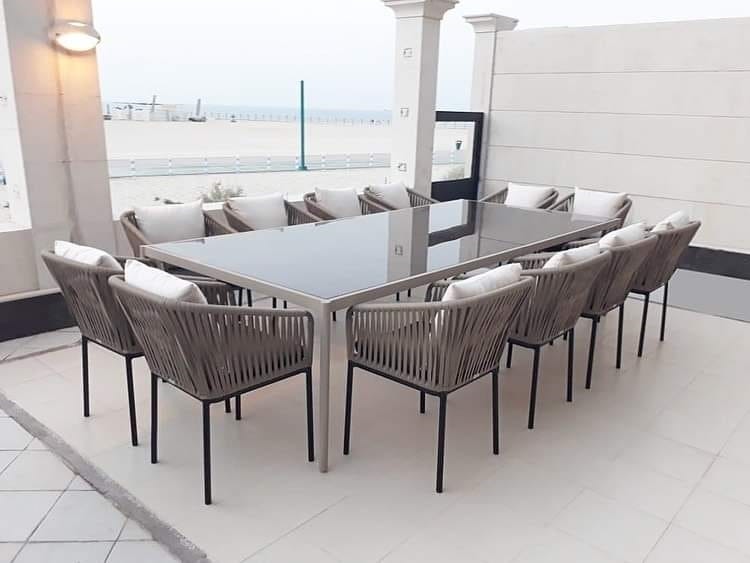 Dining table set with 12 Athar chairs - Beige