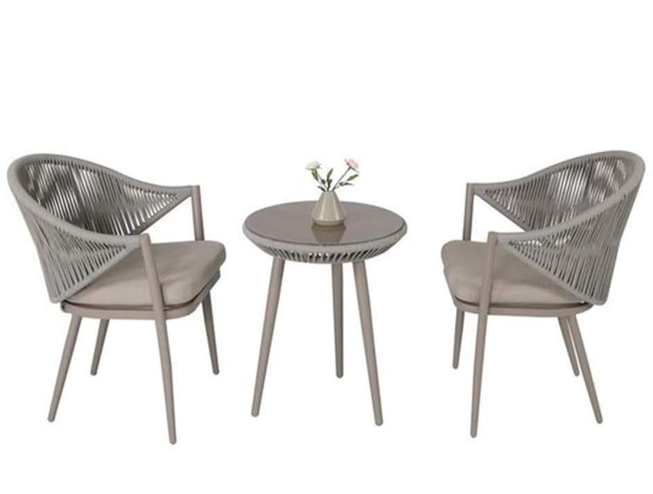 Table and 2 Athar Chair Set - Grey