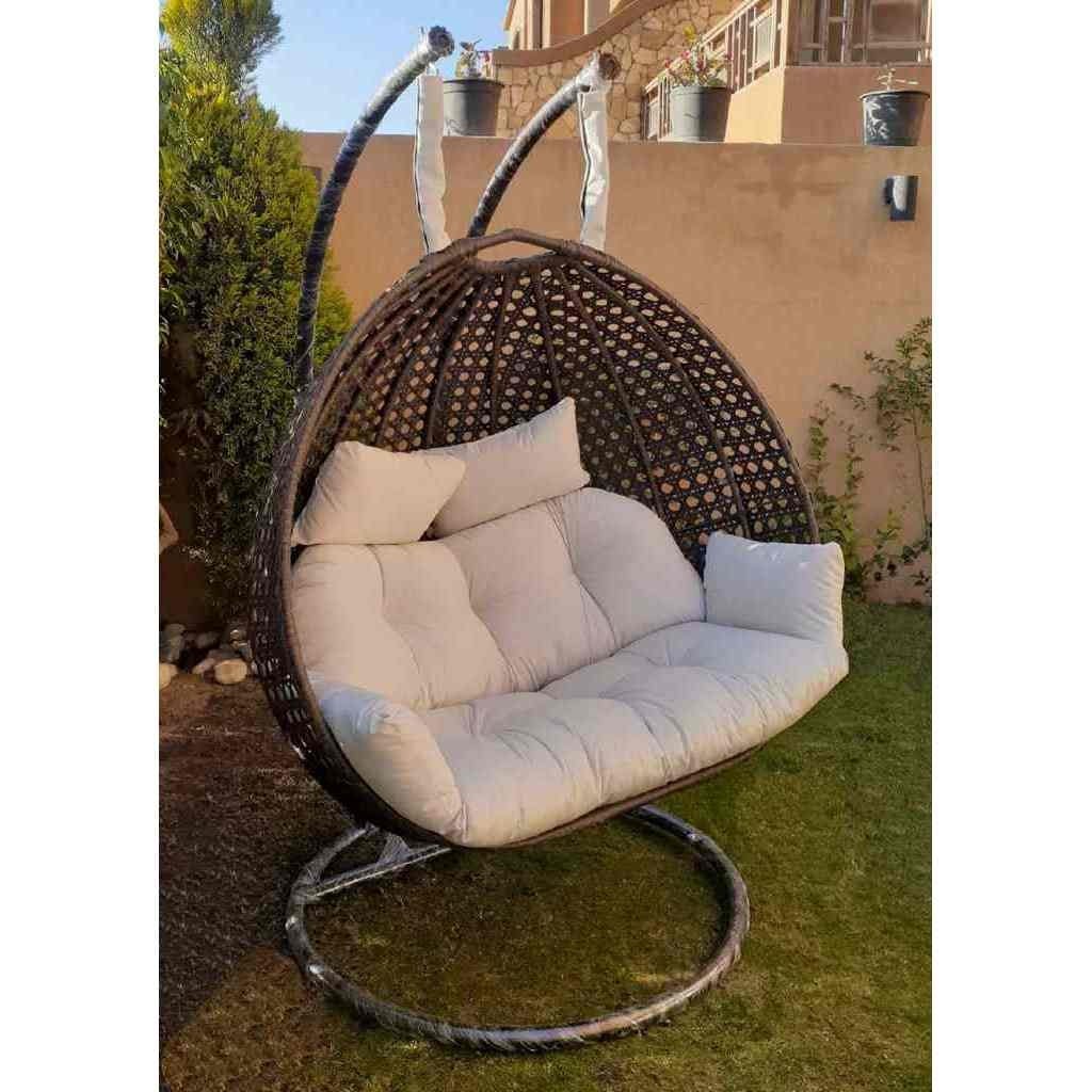 Athar Swing Sofa, 2-seater, 145×125×75×210 cm - Brown