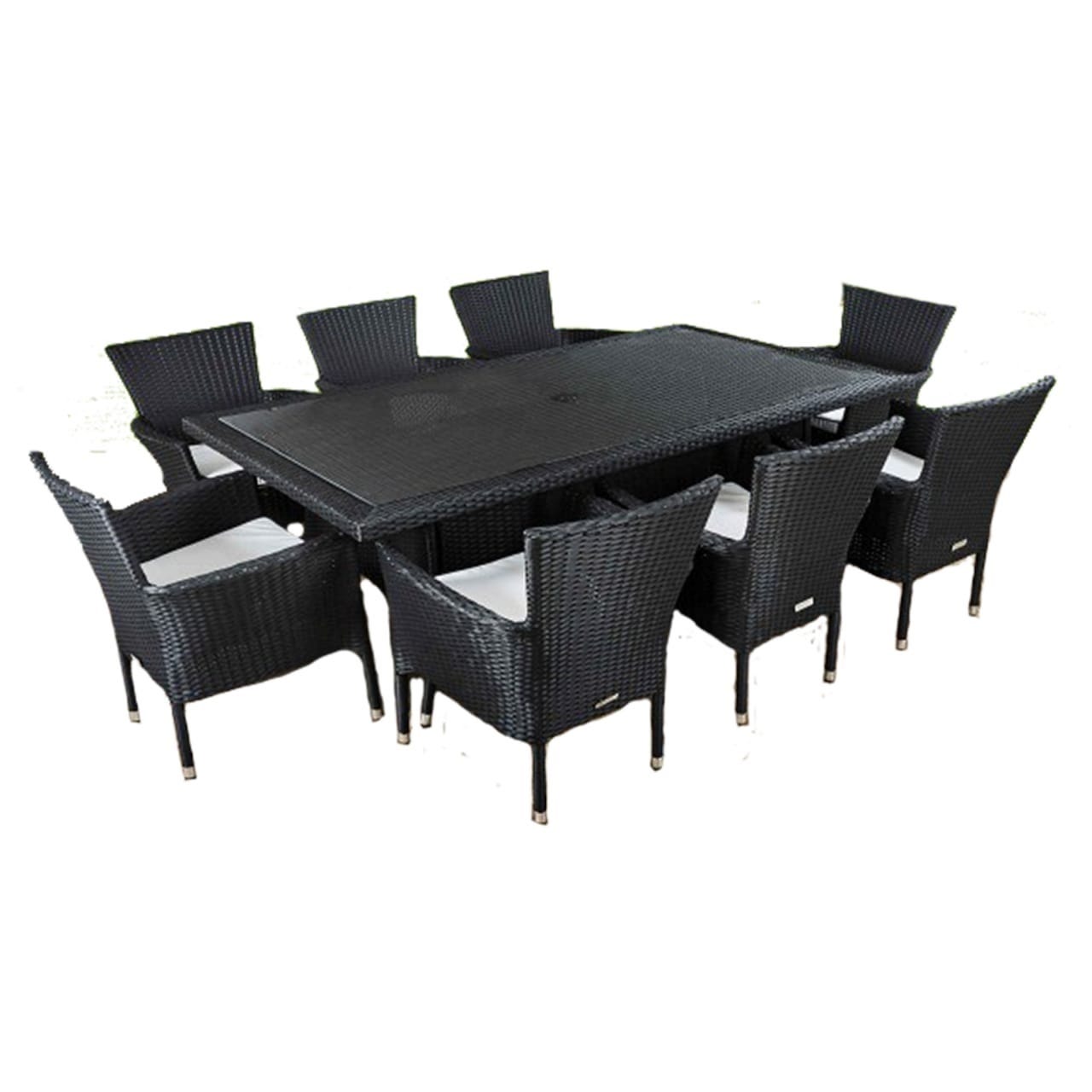 Dining table set with 6 chairs, Athar - Black