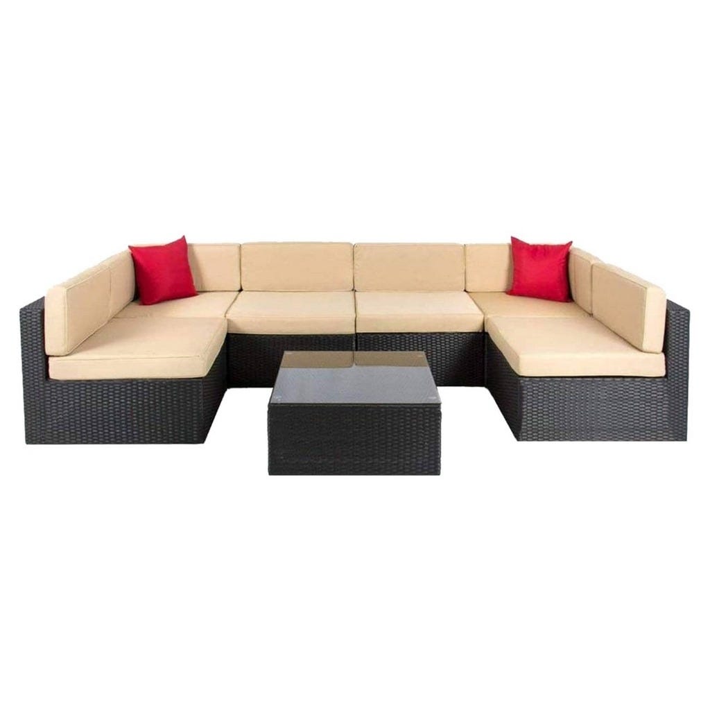 U-shaped corner sofa set with Athar coffee table - black