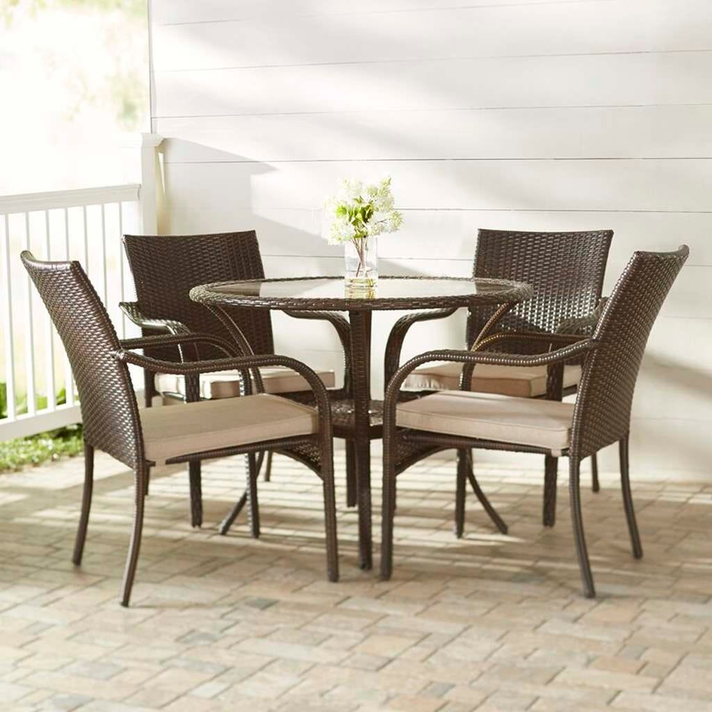 Table and 4 Chair Set, Athar - Brown