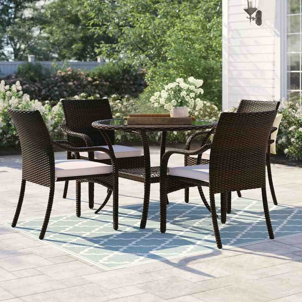 Table and 4 Chair Set, Athar - Brown