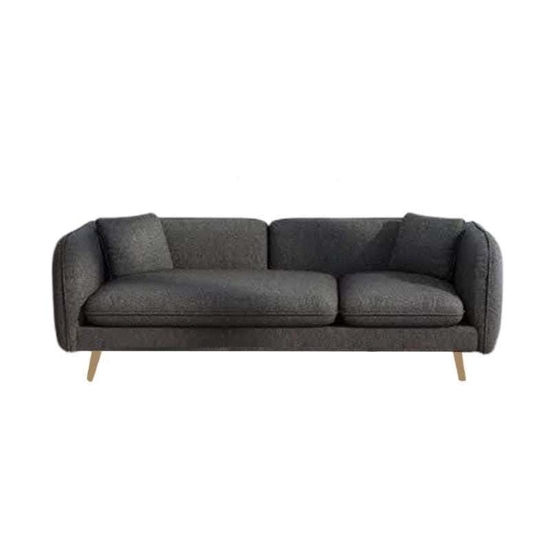 Red beechwood sofa, 200×80×75cm, linen - dark gray