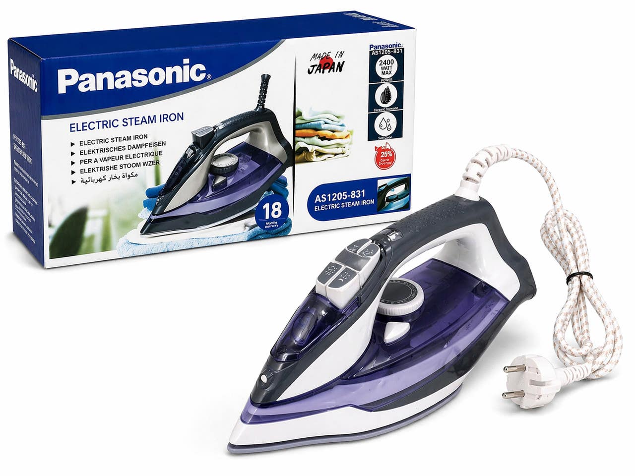 Panasonic 2400W Steam Iron with Ceramic Soleplate