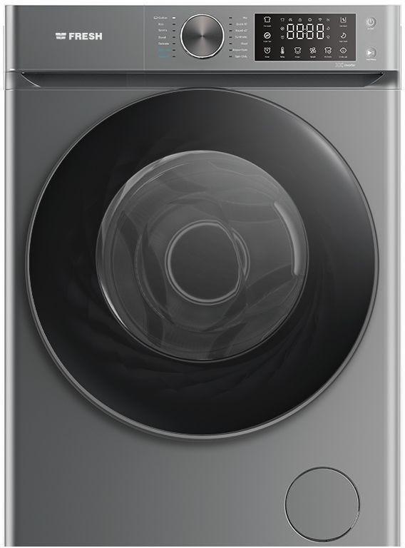 Fresh FL–DD INVERTER–8KG–1200 RPM-PC-DS Washing Machine, 8 KG, inverter, Direct Drive PC - Silver